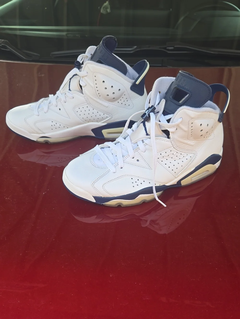 New Air Jordan 6 Retro Sneakers Men's Sz 9 Basketball Court Shoes Blue White New